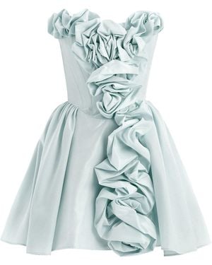 POST MERIDIEM Mini Dress With Corset And Gathering - Blue