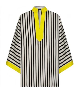 Belyed Handcraft Michelle – Silk Crepe Tunic By Belyed - Blue