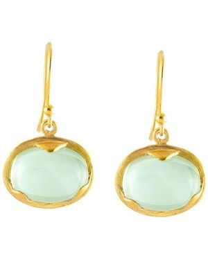 Opium Jewels Orbit Drops Cabochon Amethysts - Metallic