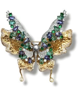 Ninemoo Nocturne Papillon Brooch - Blue