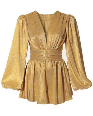 AGGI by HALEWSKI Grace Golden Glow Mini Party Jumpsuit - Natural