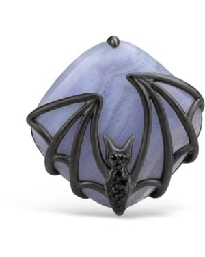 Bellus Domina Sterling Agate Bat Ring - Grey
