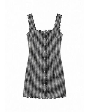 Montce Micro Gingham Betsie Scalloped Dress - Gray
