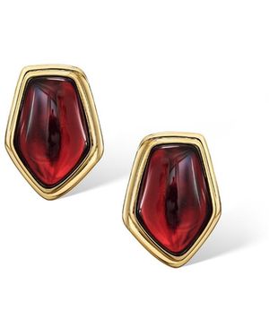 Retro Chic Rome Velvet Earrings - Red