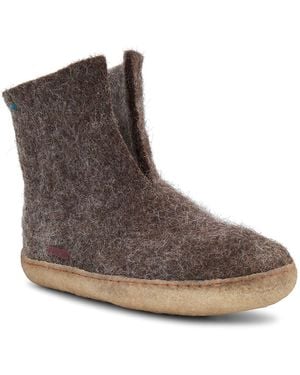 Betterfelt Felted Wool High Boots With Crepe Rubber Soles - Brown
