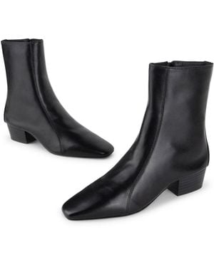 INTENTIONALLY ______ Combo Stretch Leather Ankle Boot - Black