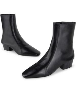 INTENTIONALLY ______ Combo Stretch Leather Ankle Boot - Black