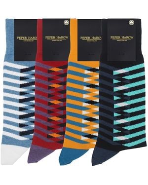 Peper Harow - Made in England Symmetry Organic Socks – Bundle - Blue