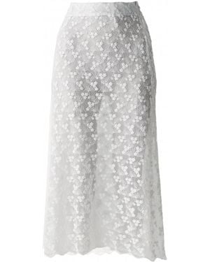 Ats the Label Floral See Thru Lace Skirt - Gray