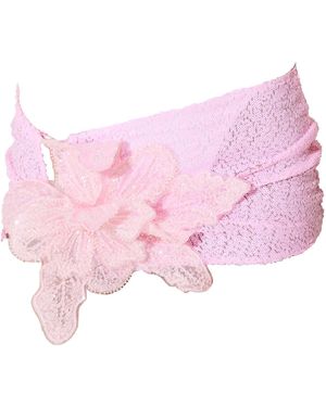 Ettie Sequin Sarong Mini Skirt With Flower Applique - Pink