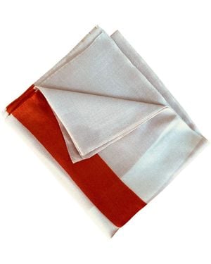 Heritagemoda Neutrals Blush Sand Hand Painted Wool Silk Scarf - Red
