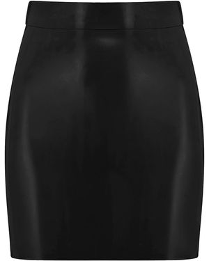 Elissa Poppy Latex Mini Skirt - Black