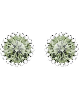 Arte Madrid Cruz Bezel-Set Round Stud Earrings - Green