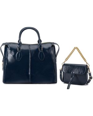 Mkf Collection - J'omor Yareli Tote Bag With Mini Bag- Two-Piece Set - Blue