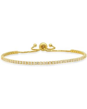 Kylie Harper Petite Diamond Cz Adjustable Tennis Bracelet - Metallic