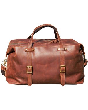 Touri Vintage Style Leather Holdall - Brown