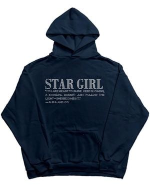Aura & Co Stargirl Rhinestone Hoodie - Blue