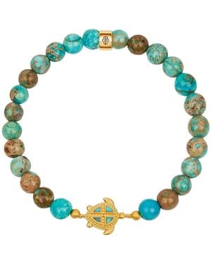 Karma and Luck Turtle Bracelet – Protection & Longevity Gemstone Jewellery – Serene Mentality - Blue