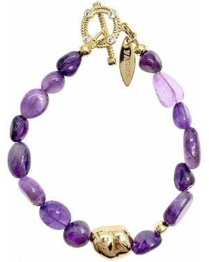 Farra Irregular Amethyst Minimalist Bracelet - Purple