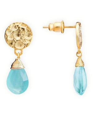 Giselle Vale — London Classic Athena Kate Drop Earrings Aqua Paraiba Onyx - Metallic