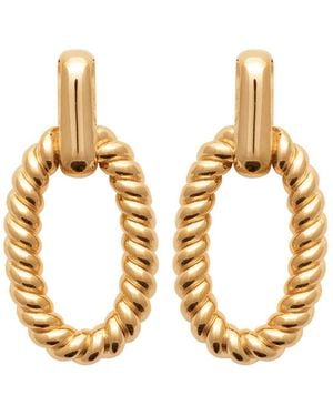 Harfi Vermeil Textured Elegant Paperclip Earrings - Metallic