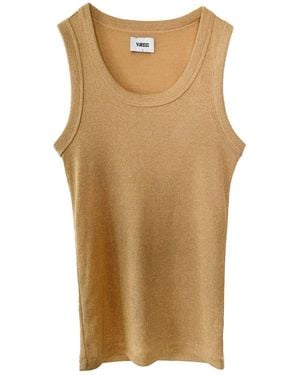Vænn Rose Metallic Scoop Neck Tank - Brown