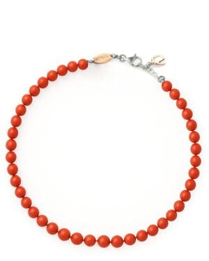 Unaloe Sterling Mediterranean Coral Necklace – Natural Torre Del Greco Coral Pendant For Fashion Elegant Gift - Red