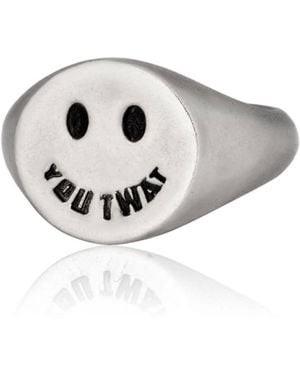 Cartography You Twat Smiley Ring - Metallic