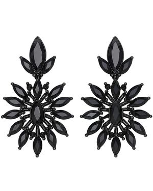 Maison De Gala Midnight Sunburst Cluster Earrings - Black