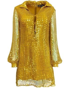 Laura Citron Golden Glow Sequin Dress - Yellow