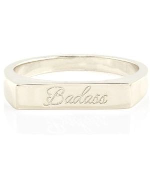 Kris Nations Badass Script Engraved Ring - White