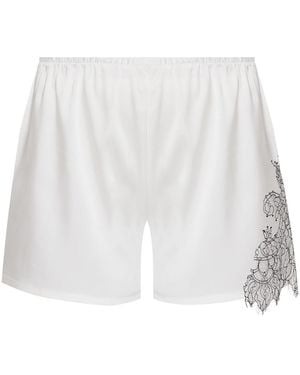 Avenue 8 Lace Detailed Mini Shorts - White