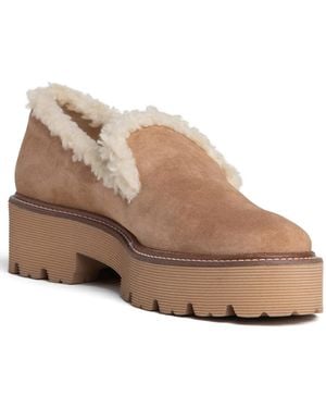 Beautiisoles by Robyn Shreiber Made in Italy Neutrals Rio Camel Suede Comfortable Winter Shearling Shootie - Brown