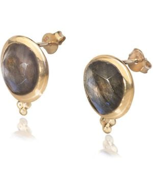 The Jewellery Store London Labradorite 'You Are Loved' Stud Earrings - Metallic