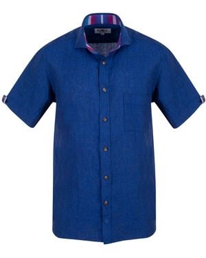 Koy Clothing Royal Short-Sleeved Linen Shirt - Blue