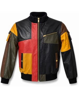 Zasta Studio Artifact Theory Leather Bomber Jacket D - Orange