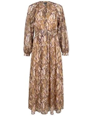 Exquise Regular Long Sleeve Chiffon Dress - Natural