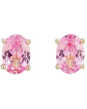 Juvetti Ovo Earrings Set With Sapphire - Pink