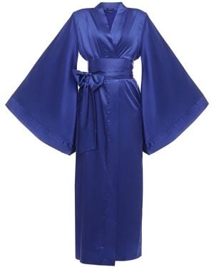 KÂfemme Classic Maxi Kimono Robe - Blue