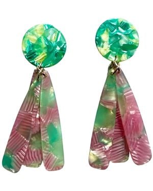 CLOSET REHAB Petal Drop Earrings - Green