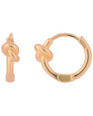 Spero London Knot Hoop Sterling Earring - Brown