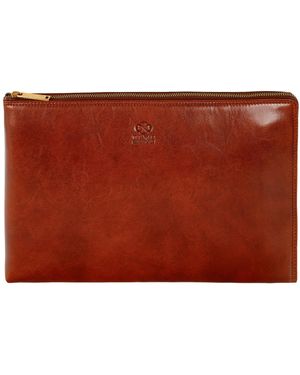 Time Resistance Leather Clutch Purse - Red