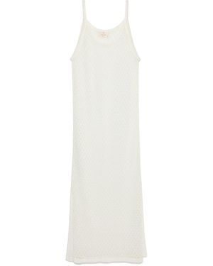 Peraluna Angel Openwork Knit Strap Long Beach Dress - White