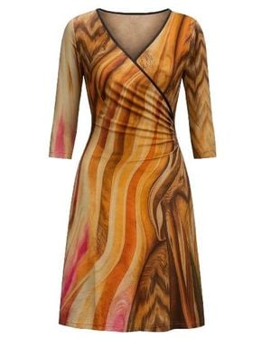 Conquista Wrap Over Dress - Brown