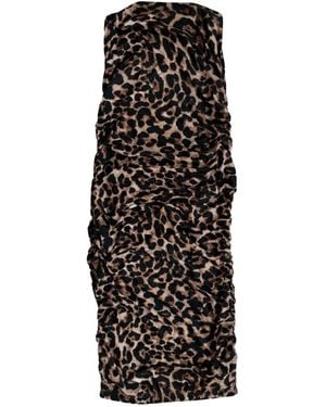 Circular Path Ruched Skirt - Black