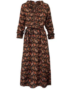 At Last Meg Midi Dress - Brown