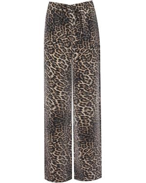 No'design High-Waisted Leopard Satin Pants - Multicolor