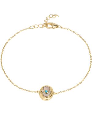 LÁTELITA London Hamsa Hand Mother Of Pearl With Opal Bracelet - Metallic