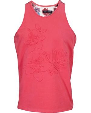 lords of harlech Tedford Embossed Floral Tank - Pink