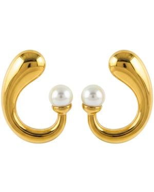 LINYA JEWELLERY Meya Spiral Hoop Earrings - Metallic